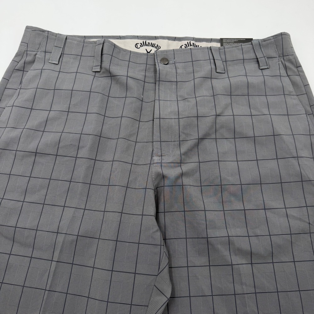 Callaway Mens Opti-Dri Golf Pants Grey Windowpane Plaid Stretch W40 L30 CGBF90N1 - Picture 2 of 9